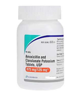 (Augmentin) Amoxicillin/Clavulanate Potassium Tablets 875mg/125mg- #100 (NDC# 65862-503-01 LOT# SM8725043A)
