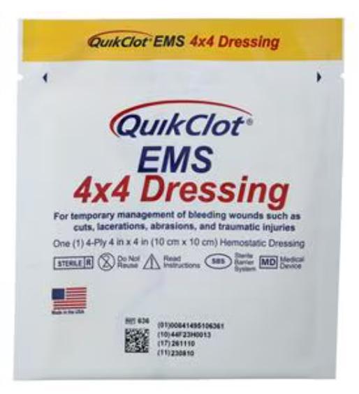QuikClot Hemostatic Gauze Dressing (UNSPSC#42311607) Prepared Physician QuikClot Hemostatic Gauze Dressing (UNSPSC#42311607) Prepared Physician