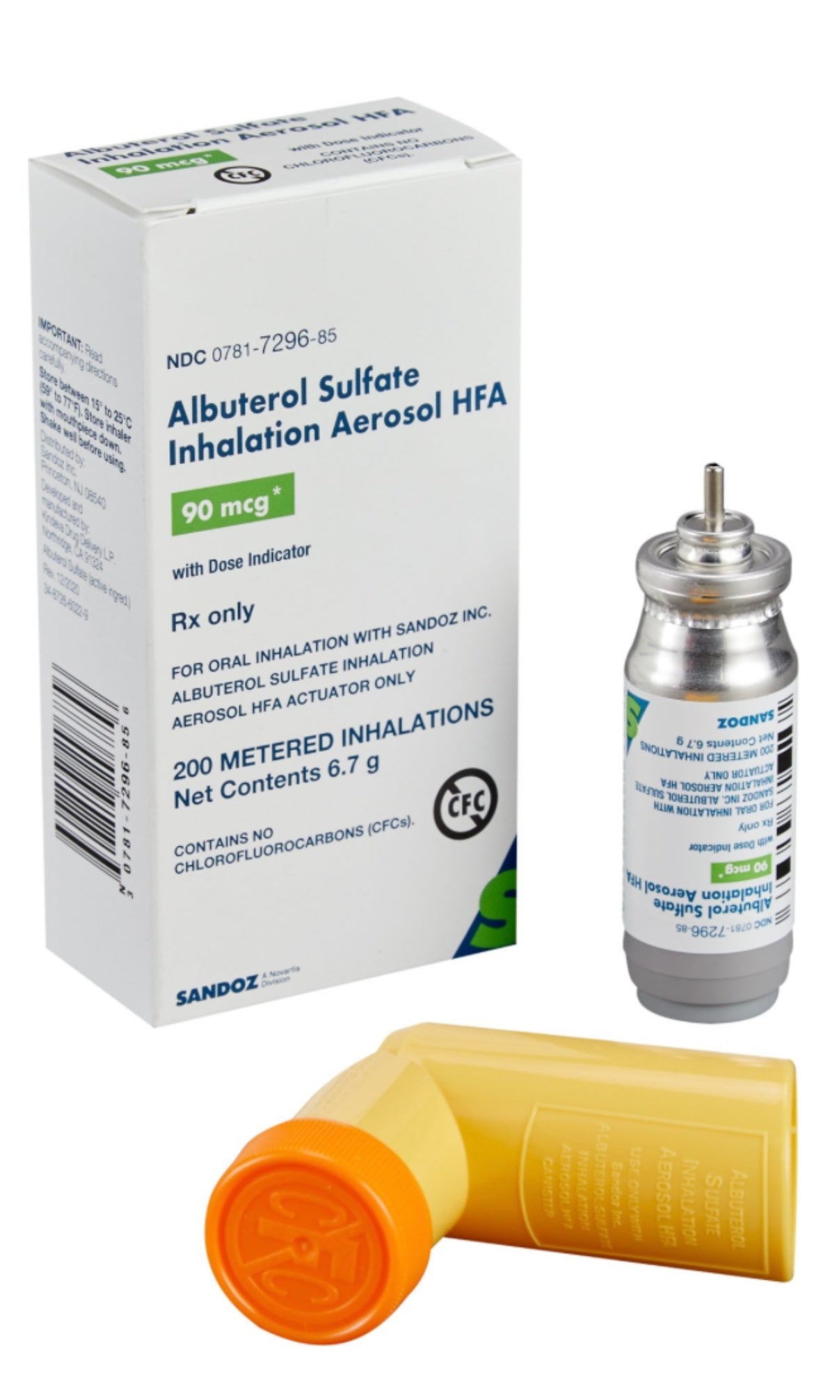 (Proventil) Albuterol Sulfate HFA inhaler 90mcg - 6.7g/200 metered inhalations