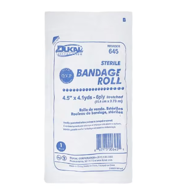 Webb Roll - Gauze Bandage Cotton Fluff 4.5"x4.1yd 6 Ply Sterile Prepared Physician Webb Roll - Gauze Bandage Cotton Fluff 4.5"x4.1yd 6 Ply Sterile Prepared Physician