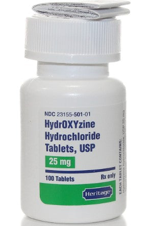 Hydroxyzine HCL (Atarax) 25mg tablets #100