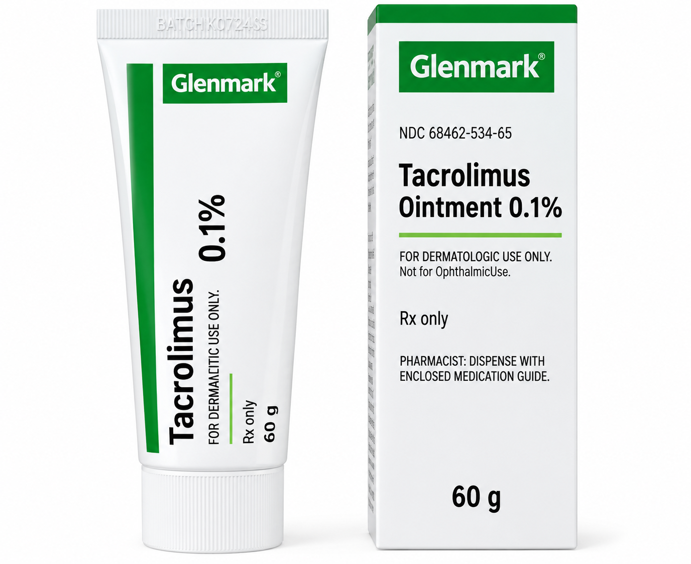 (Protopic)Tacrolimus 0.1% Ointment- 60gram tube (NDC# 68462-534-65 LOT#15260216A)