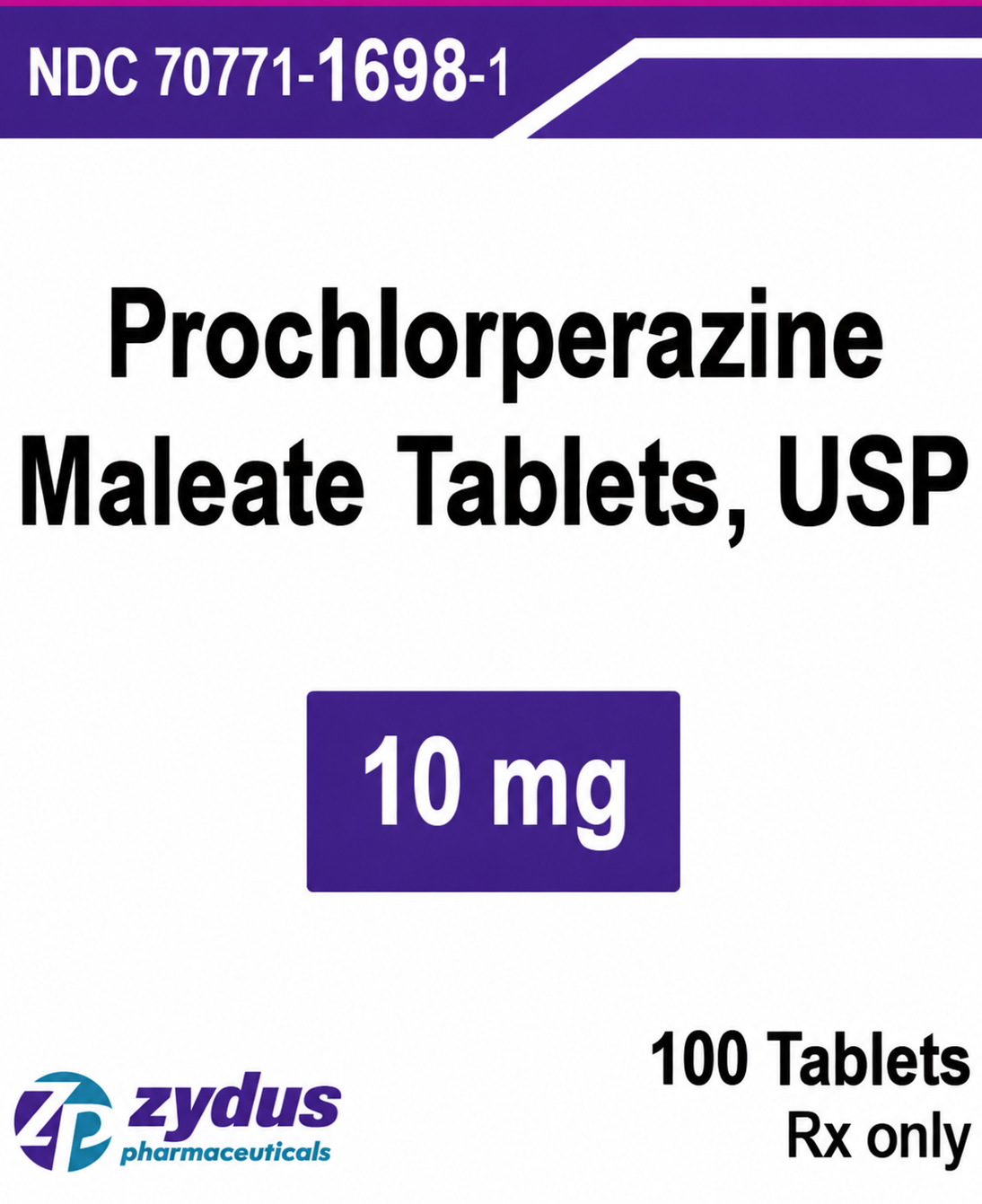 (Compazine) Prochlorperazine Maleate 10mg tablets-#100 (NDC# 70710-1668-1  LOT# EA03656A)