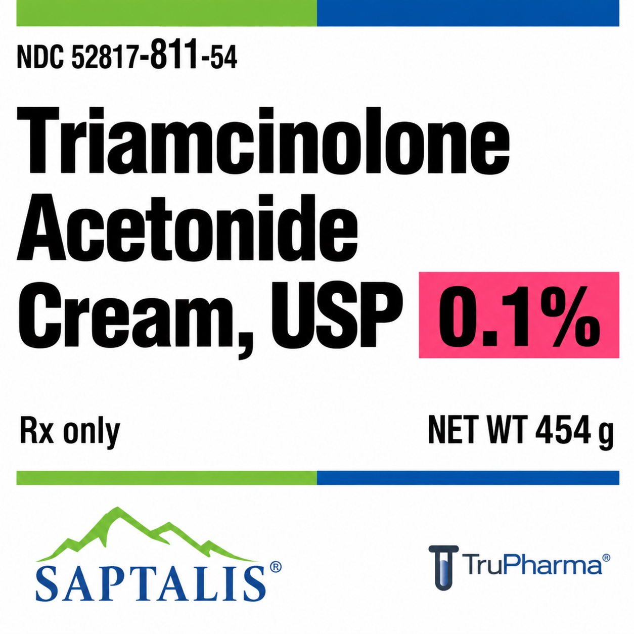 (Kenalog Topical) Triamcinolone Acetonide Topical Cream 0.1%- 1 pound JAR(NDC:52817-0811-54 LOT:26017AO)