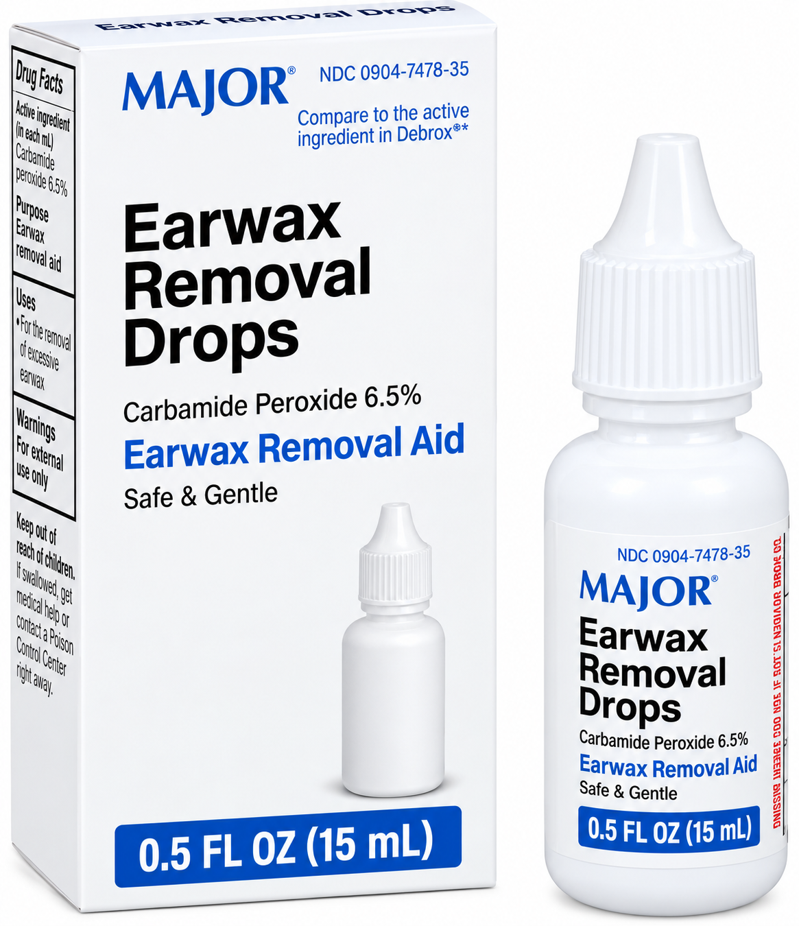 (Debrox) Carbamide Peroxide 6.5% (Ear Wax Removal Drops)-15mL (NDC# 0904-7478-35)