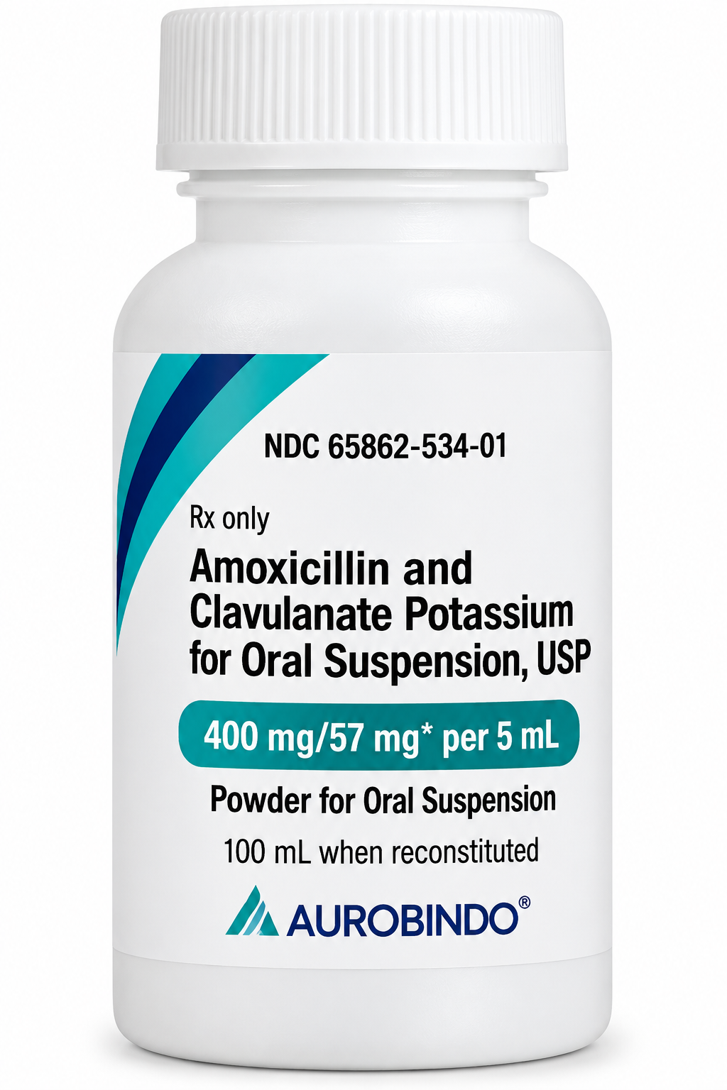 (Augmentin) Amoxicillin/Clav Pot Oral Susp 400/57mg/5mL-#100mL (NDC: 65862-534-01 LOT: GE4025056A)