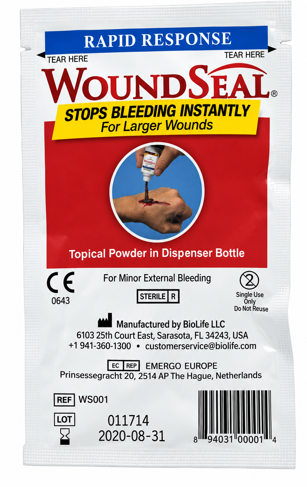 WoundSeal Topical Powder Hemostatic Agent (LOT#012303)