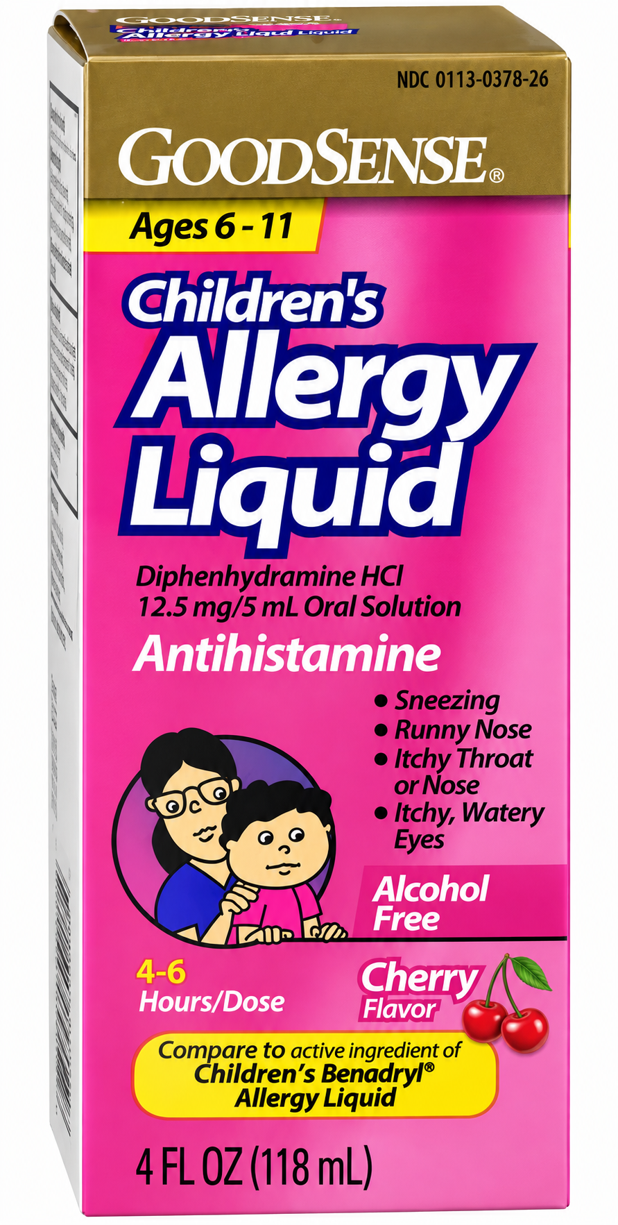 (Benadryl) Diphenhydramine HCL 12.5mg/5mL Oral Solution-#118mL (4 ounces)