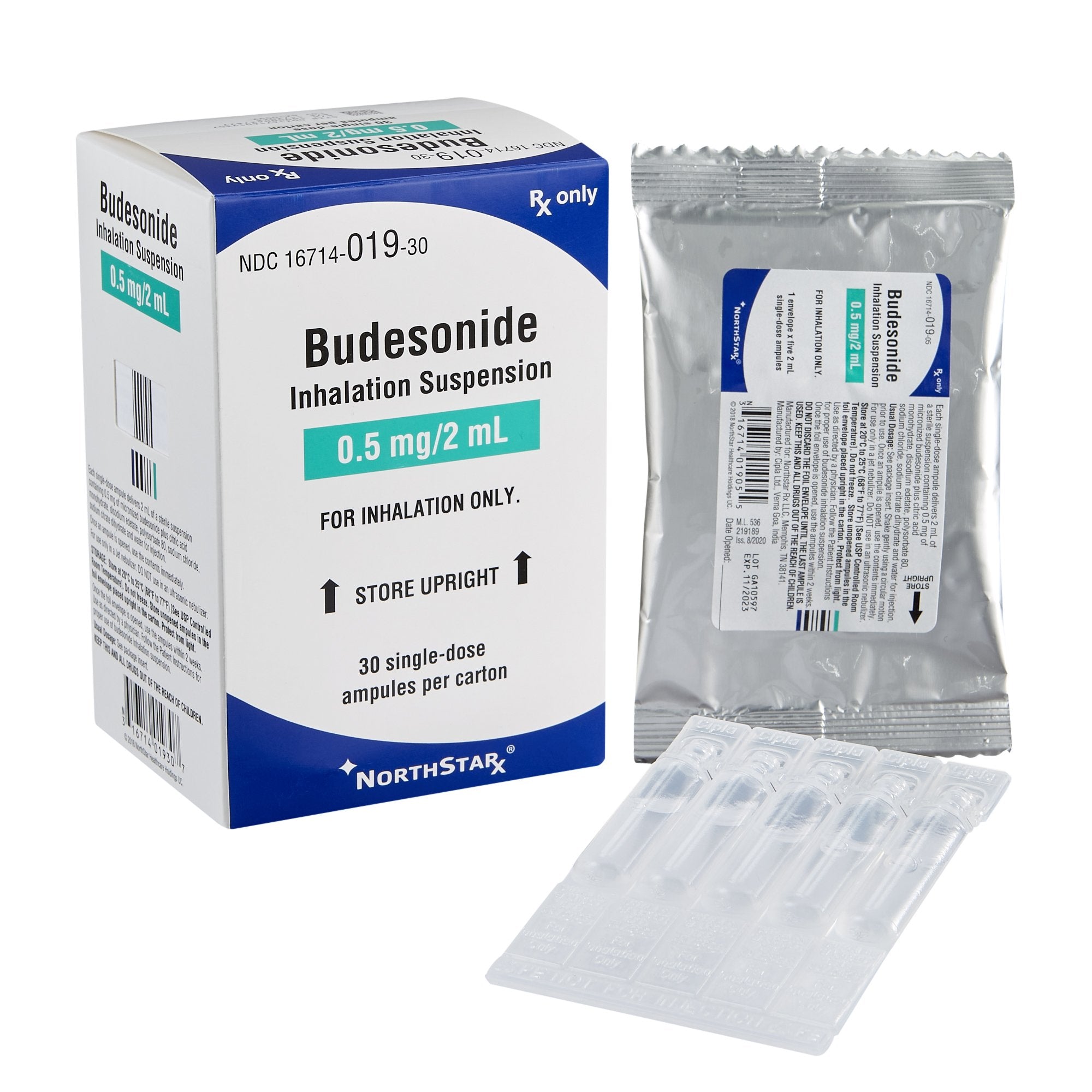 (Pulmicort Respules) Budesonide Inhalation Suspension 0.5mg/2mL-#30 ampules