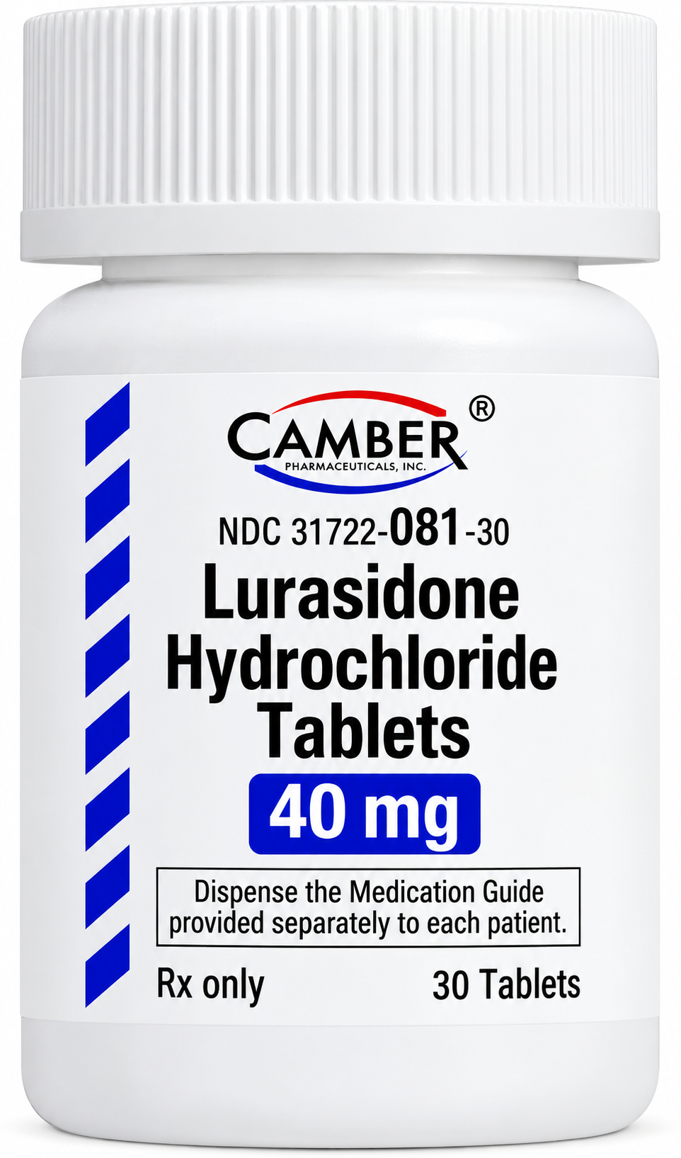 (Latuda) Lurasidone Hydrochloride 40mg-#30 (NDC# 31722-0081-30 LOT# A254485)