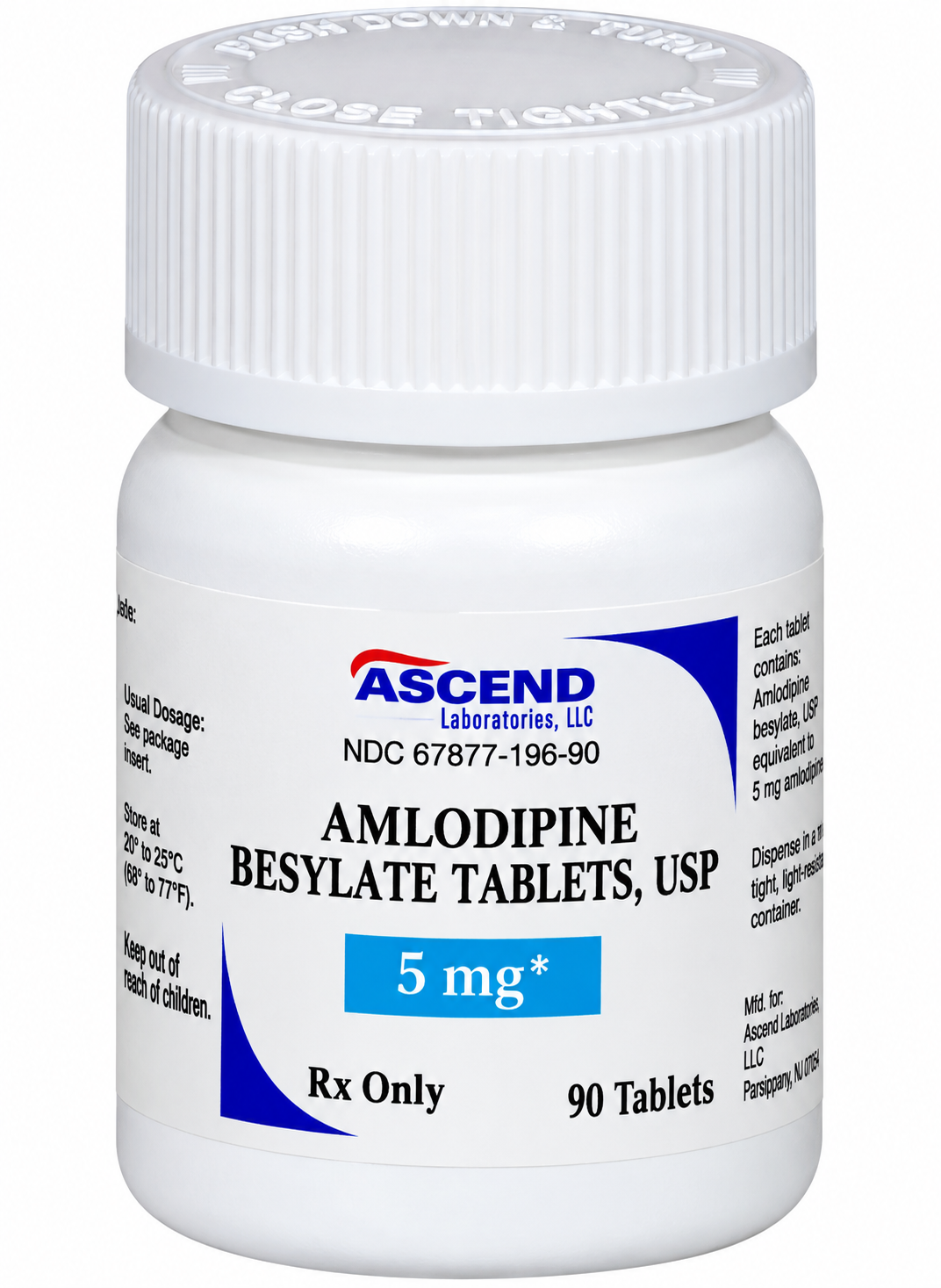 (Norvasc) Amlodipine Besylate 5mg- #90 tablets (NDC# 69097-0127-05 LOT#5GG0483)