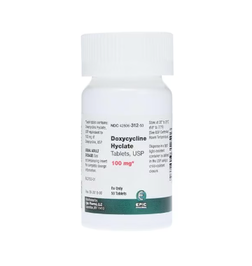 Doxycycline Hyclate Tablets 100mg Bottle 50/Bt