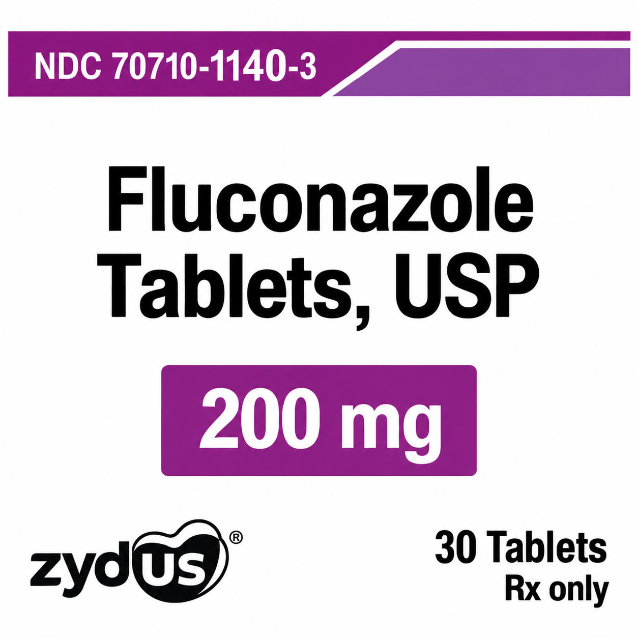 (Diflucan) Fluconazole 200mg tablets-#30 (NDC# 70710-1140-03 LOT# ZB00227A)