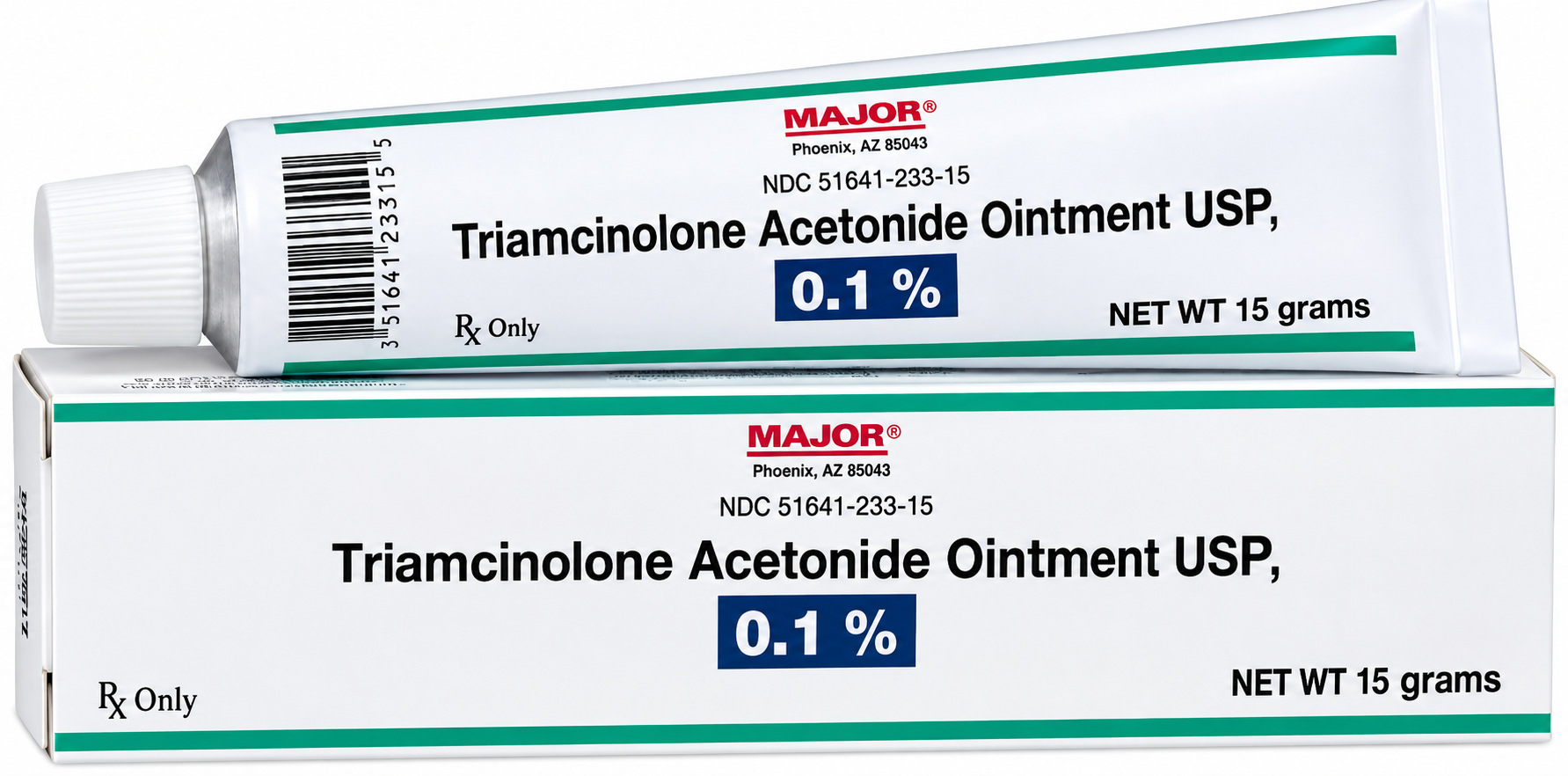 (Kenalog/Aristocort) Triamcinolone Acetonide Topical Ointment 0.1%-15 gram tube- (NDC# 0713-0228-15  LOT# L603024))