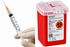 (Needle) Syringe with Safety Hypodermic Needles - 23g x 1-1/2"- with Sharps container-Pack of #5