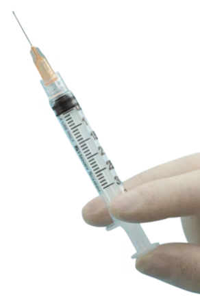 (Needle) Syringe with Safety Hypodermic Needles - 27g x 1-1/4"- with Sharps container-Pack of #5