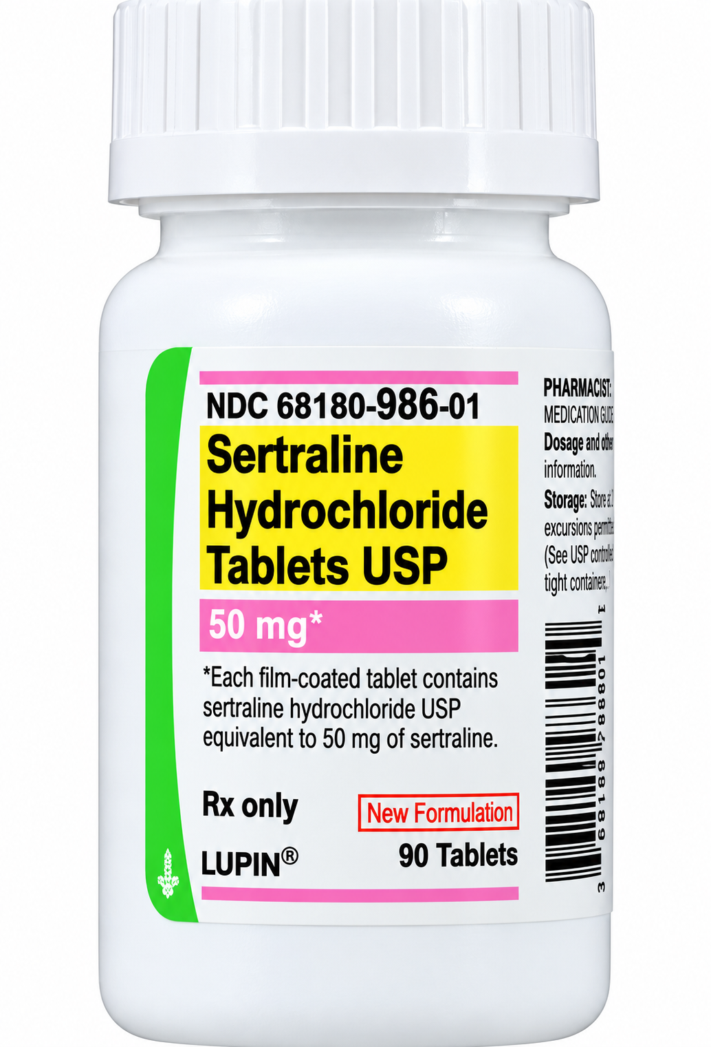 (Zoloft) Sertraline Hydrochloride 50mg tablets-#90 (NDC: 23155-758-09 LOT: EK260283A)