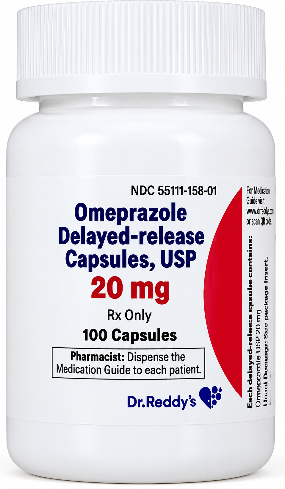 (Prilosec) Omeprazole Delayed-Release 20mg Capsules-#100 (NDC#55111-644-01) LOT# C2600176)