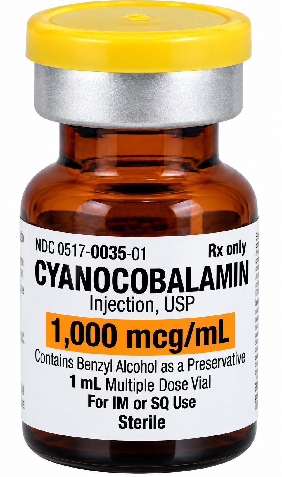 Cyanocobalamin B-12 Injection 1000mcg/mL SDV 1mL(NDC# 70069-005-10 LOT#A250570)
