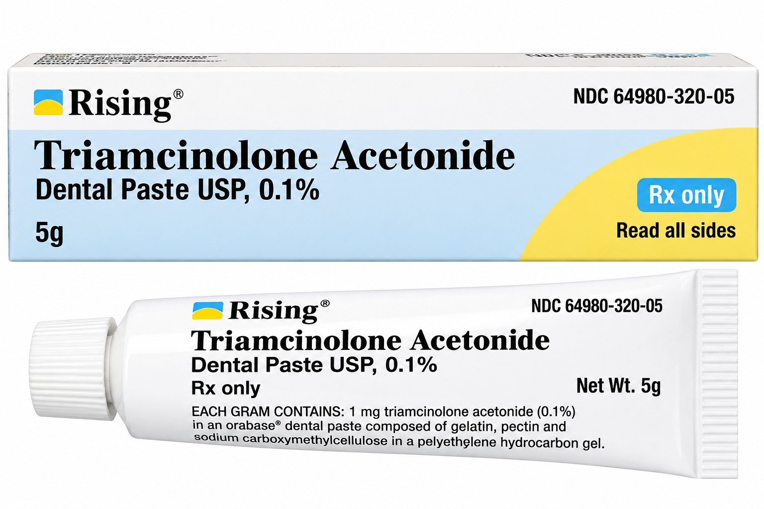 (Oralone) Triamcinolone Acetonide Dental Paste 0.1%- 5 gram tube (NDC# 64980-320-05 LOT#TR2604)
