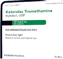 Ketorolac Tromethamine IM ONLY Injection 60mg/2mL SDV 2mL - Single Vial