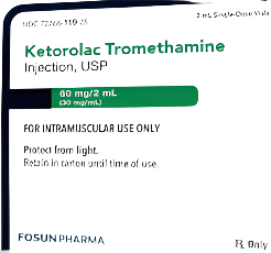 Ketorolac Tromethamine IM Injection Only 60mg/2mL SDV 2mL - Single Via ...