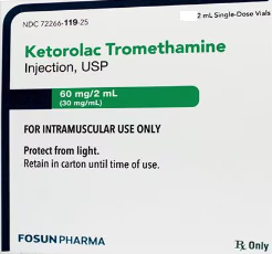 Ketorolac Tromethamine IM Injection Only 60mg/2mL SDV 2mL - Single Vial