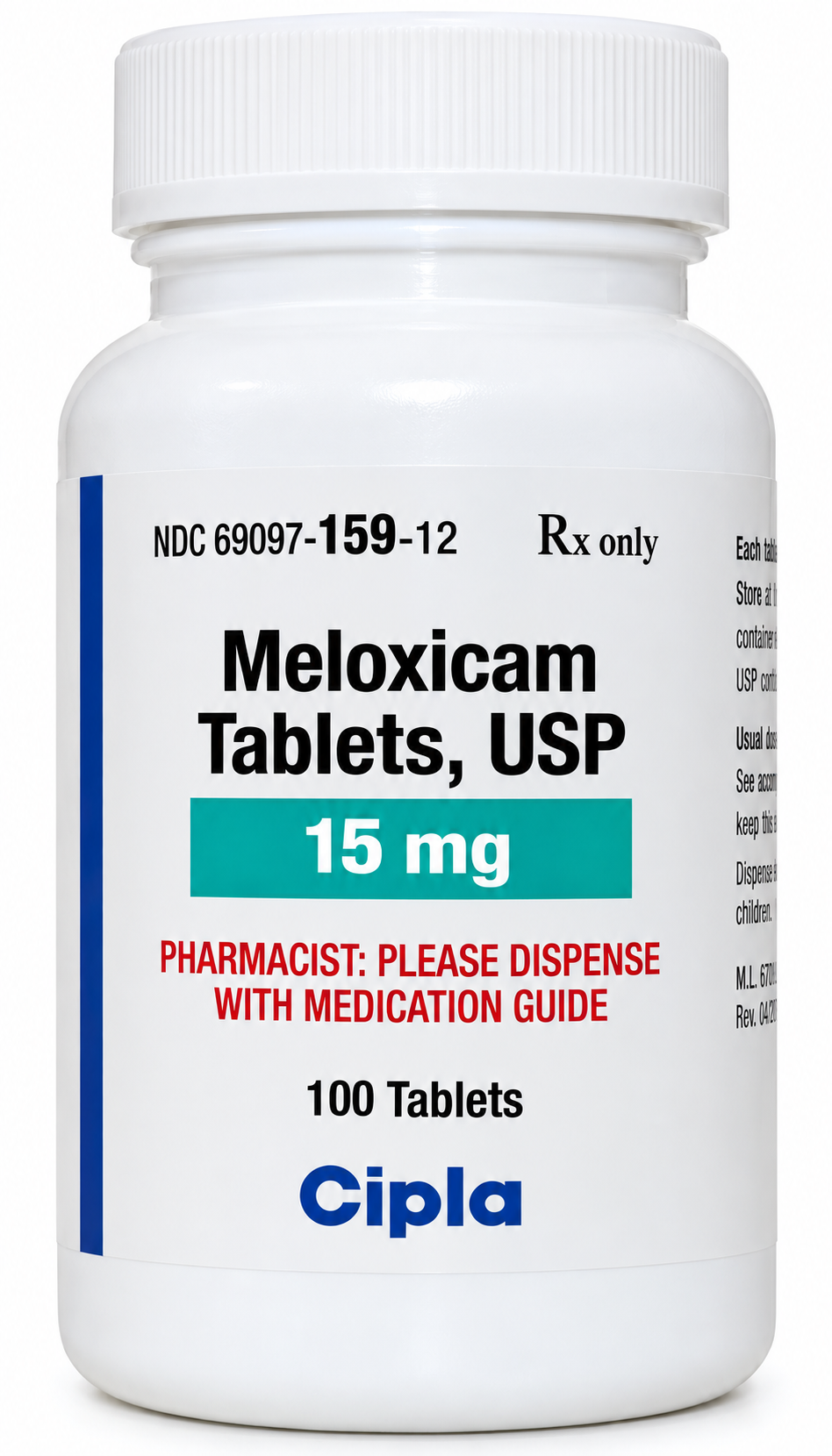 (Mobic) Meloxicam 15mg tablets-#100 (NDC# 68382-051-01 LOT#ZA02531A)