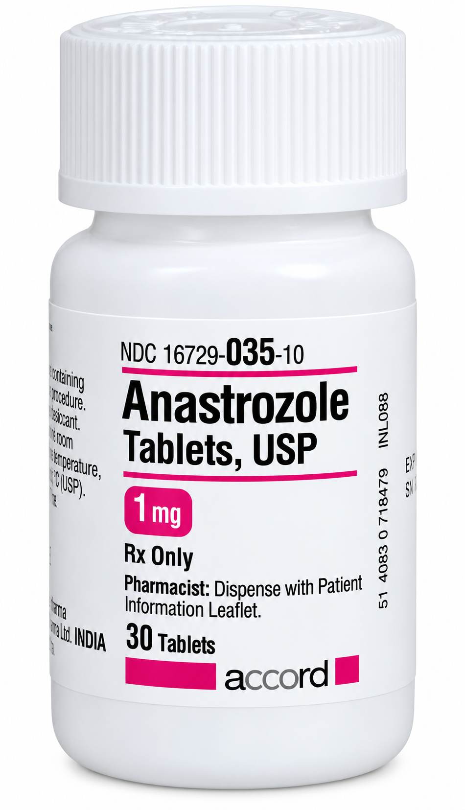 Anastrozole (Arimidex) 1mg tablets #30 (NDC# 68382-209-06 LOT# MA02559A)
