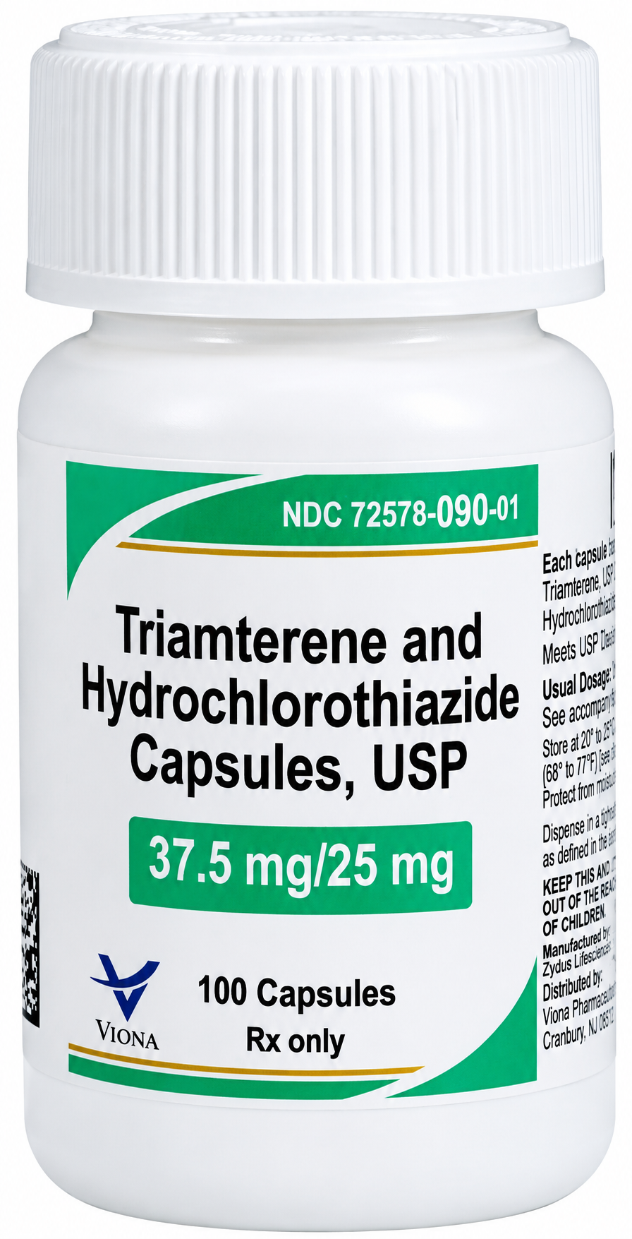 (Dyazide) Triamterene/HCTZ 37.5 mg/25 mg-#100 capsules (NDC# 72578009001)