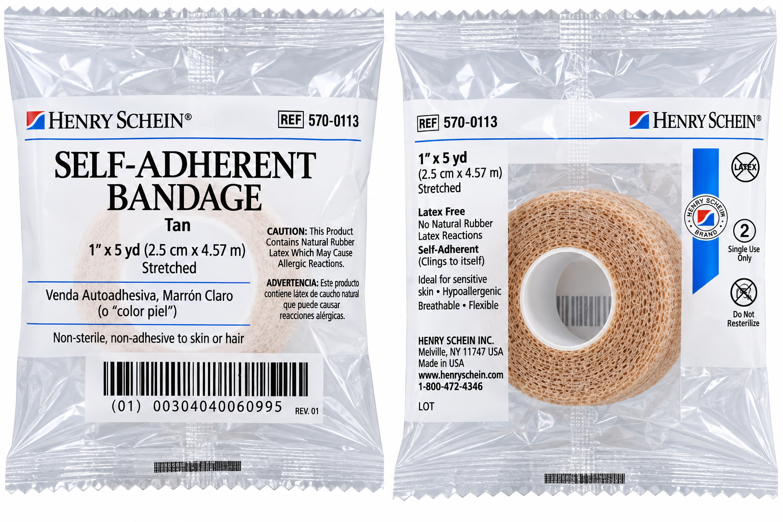 (Coban) Self-Adherent Bandage-Non-Woven Fabric -1"x5yd- #1 bandage