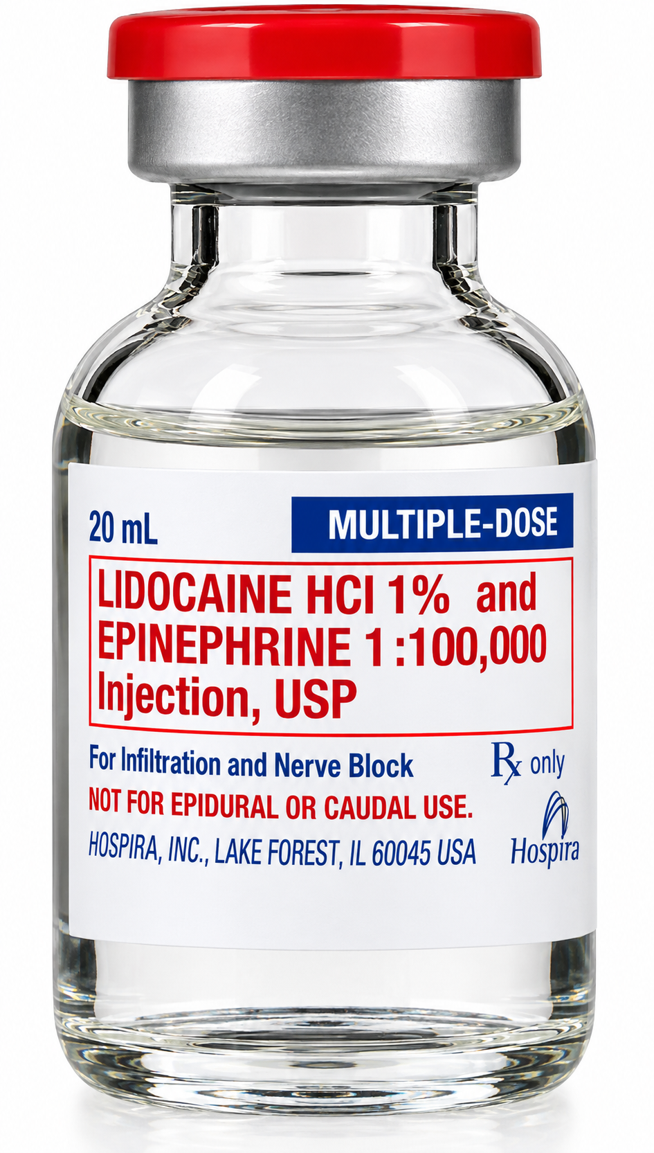 (Xylocaine) Lidocaine 1% with Epinephrine 1:100,000 -multiple-dose bottle-20mL single vial (NDC: 63323-482-27 LOT: 6136288)