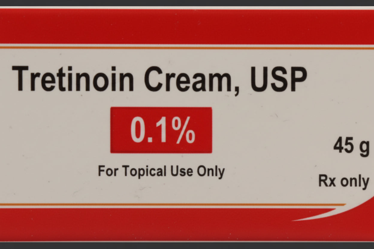 (Retin-A) Tretinoin Topical Cream 0.1%-45 gram tube (NDC#72578-153-08 LOT#TA1232A)