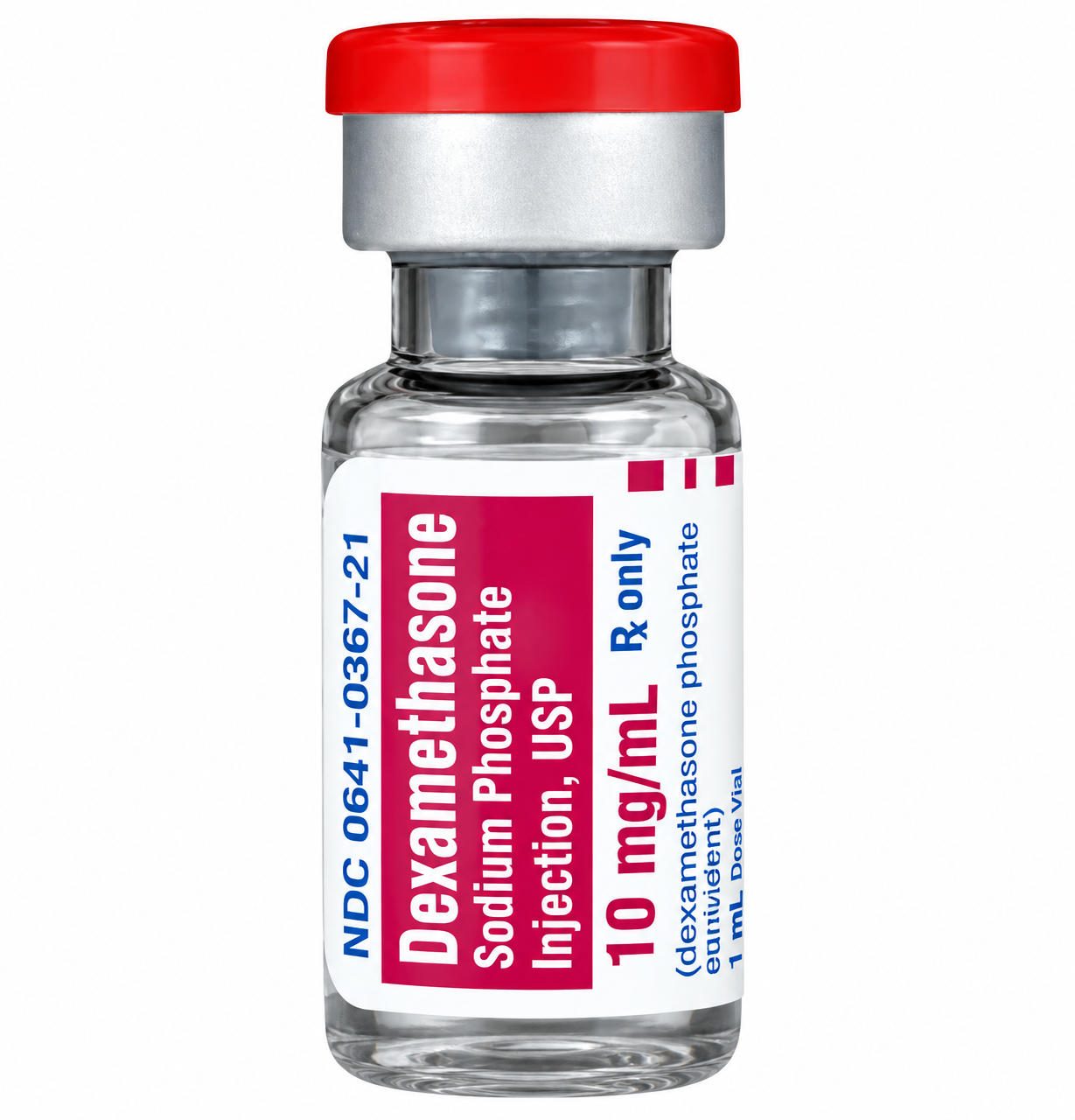 (Decadron) Dexamethasone Sodium Phosphate Injection 10mg/mL SDV - #1mL vial (NDC#0641-0367-25 LOT#L25023)