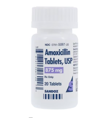 Amoxicillin Tablets 875mg Bottle 20/Bt