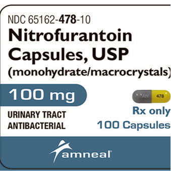 Nitrofurantoin (Macrobid) Monohydrate Macrocrystals Capsules 100mg Bottle 100/Bt