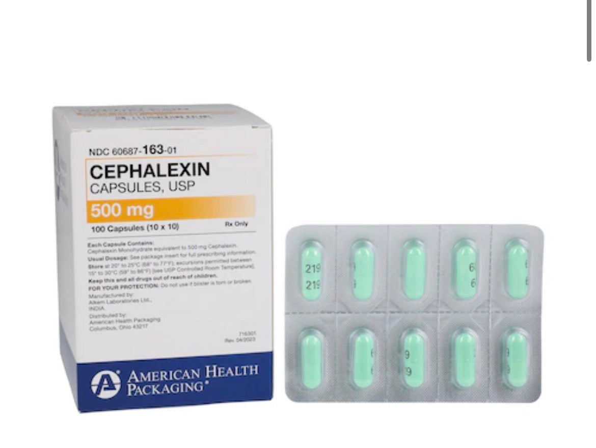 (Keflex) Cephalexin 500mg-#10 Capsules- Blister Pack (NDC#60687016301  LOT#23143828)