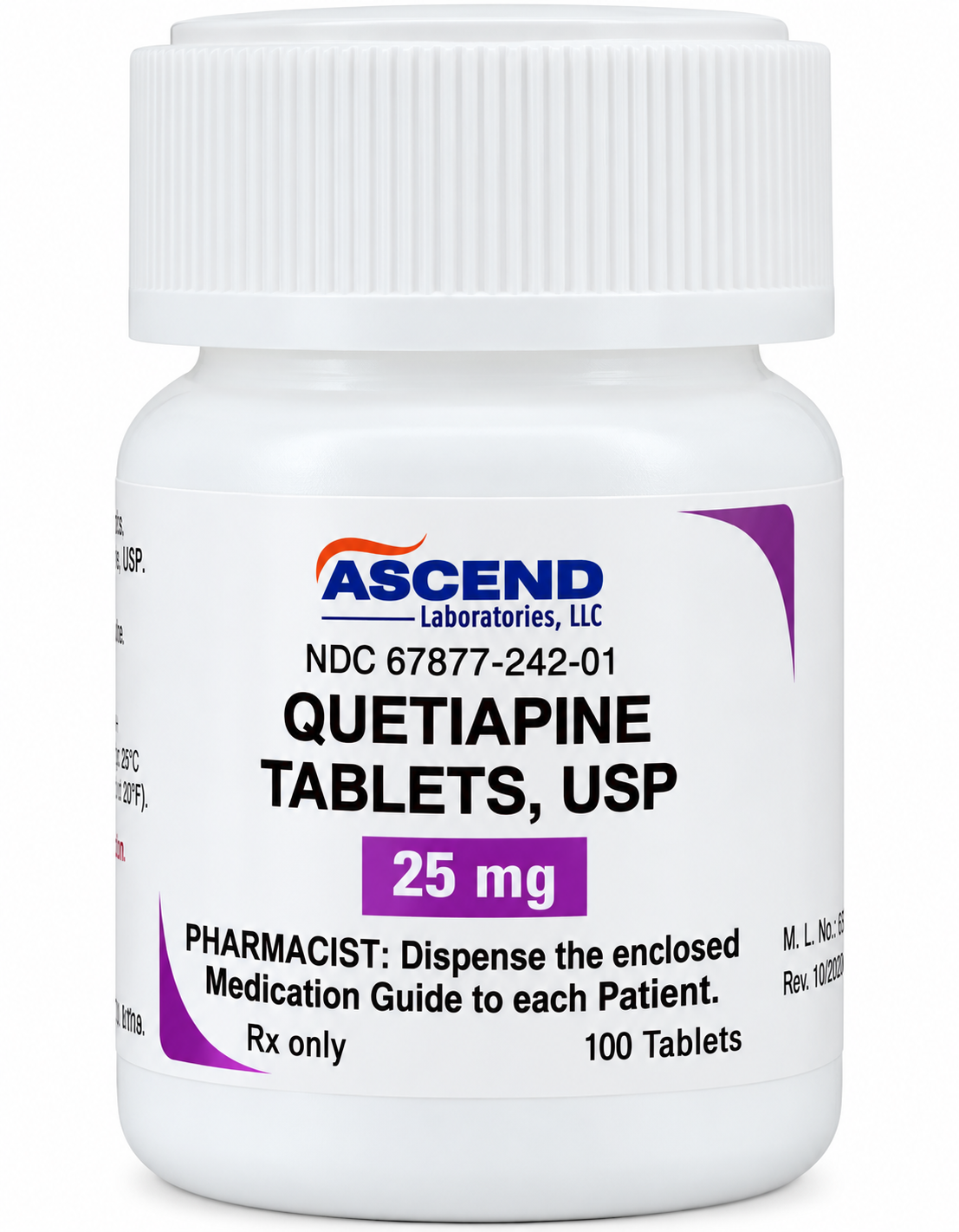 (Seroquel) Quetiapine Fumarate Tablets 25mg-#100 (NDC# 68180-445-01  LOT# GB06683)