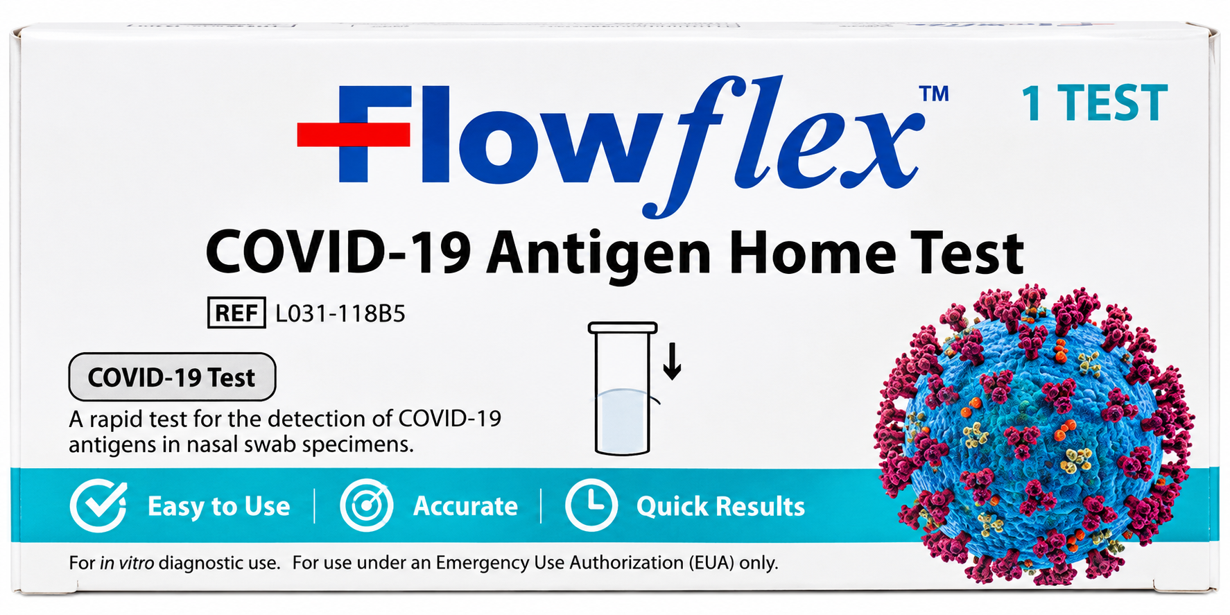 COVID-19 Antigen Home Test (Flowflex brand)-#1 test  (REF L031-118B5 COV4039003)