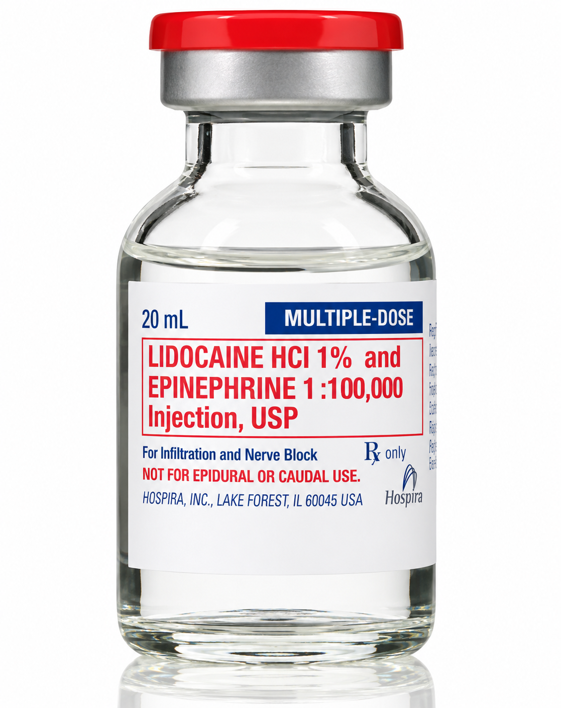 (Xylocaine) Lidocaine 1% with Epinephrine 1:100,000 -multiple-dose bottle-20mL single vial (NDC: 63323-482-27 LOT: 6136288)