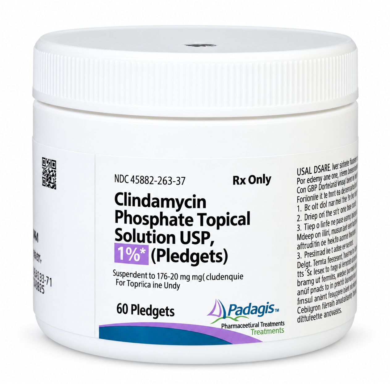 (Cleocin) Clindamycin Phosphate Topical Solution 1% #60 pledgets (NDC#45802-263-37 LOT#200273)
