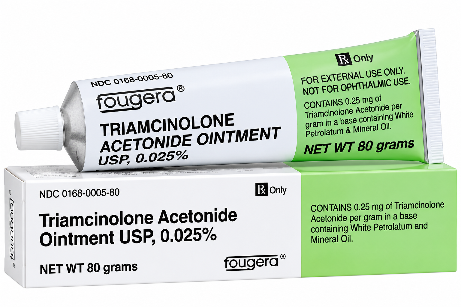 (Kenalog) Triamcinolone Acetonide Topical Ointment 0.025%-80 grams (NDC#0168-0005-80 LOT#NV0526)