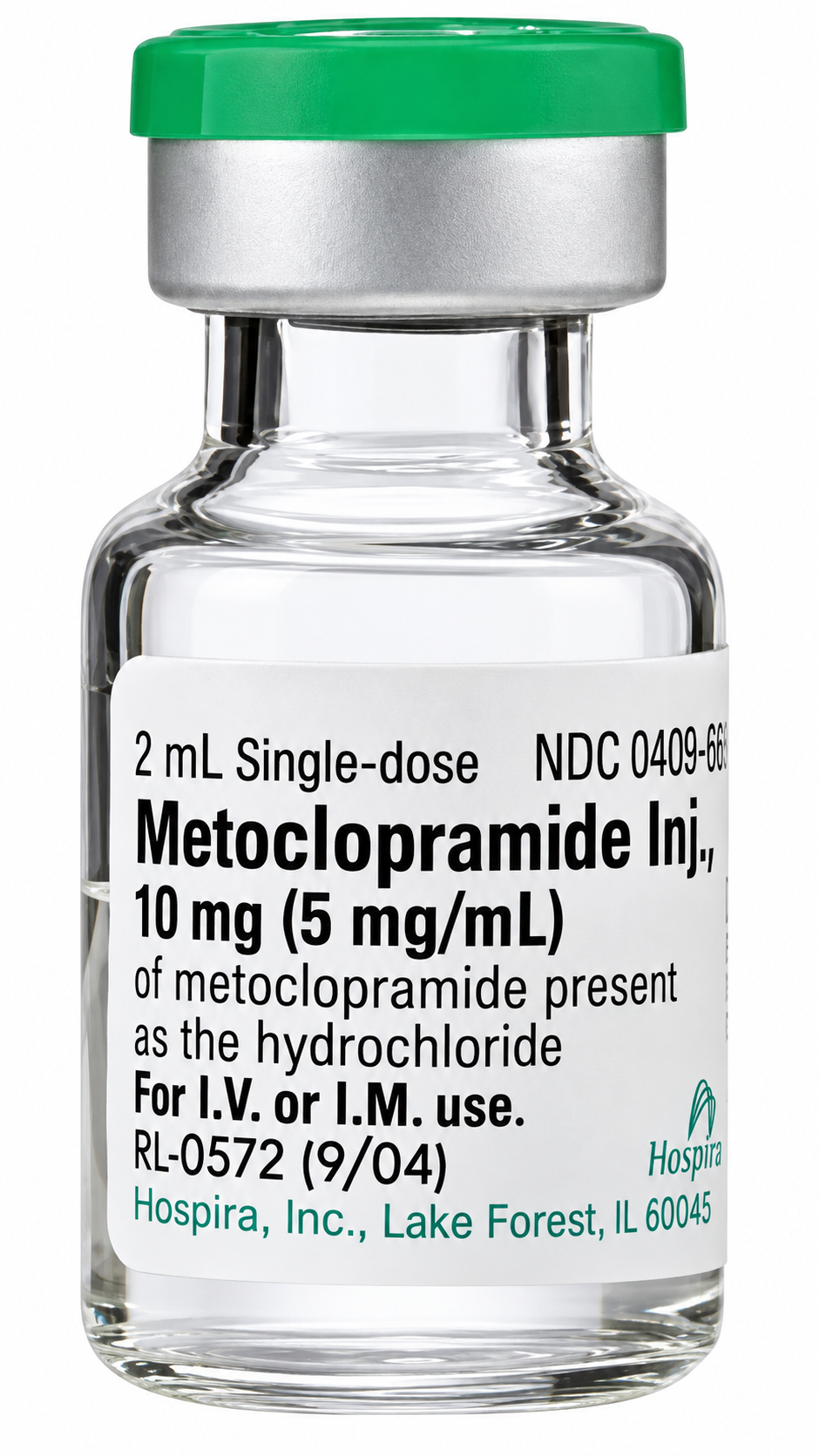 (Reglan) Metoclopramide HCl Injection 10mg (5mg/mL) - 2mL vial (NDC# 23155-240-41  LOT# E126A009)