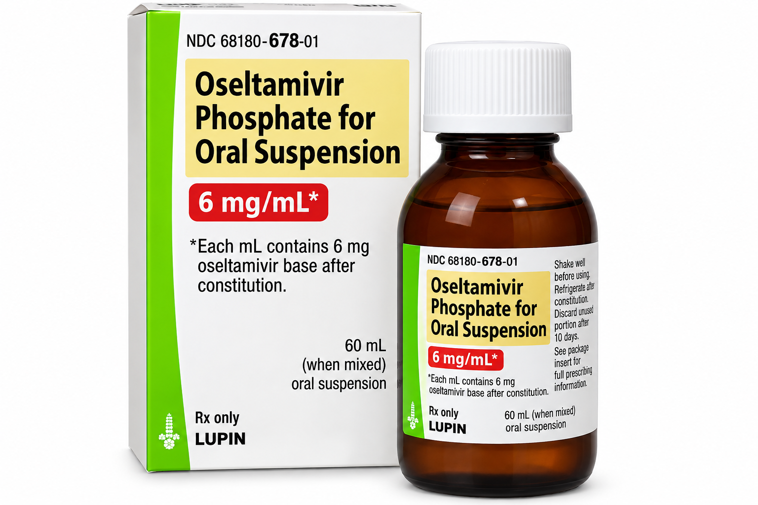(Tamiflu) Oseltamivir Phosphate Oral Suspension 6mg/mL Tutti-Frutti Bottle- 60mL (NDC: 59651-597-60 LOT: AEOA25034A)