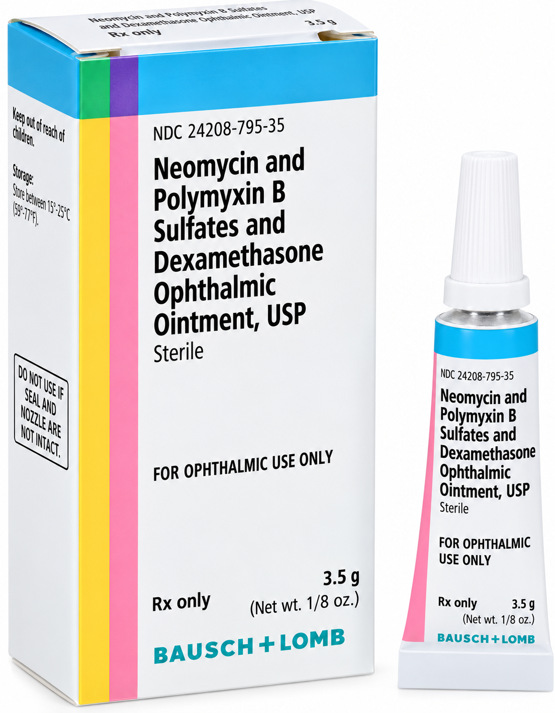 (Maxitrol) Neomycin/Polymyxin/Dexamethasone 0.1% Ophthalmic Ointment-3.5 gram  (NDC#24208-0795-35)