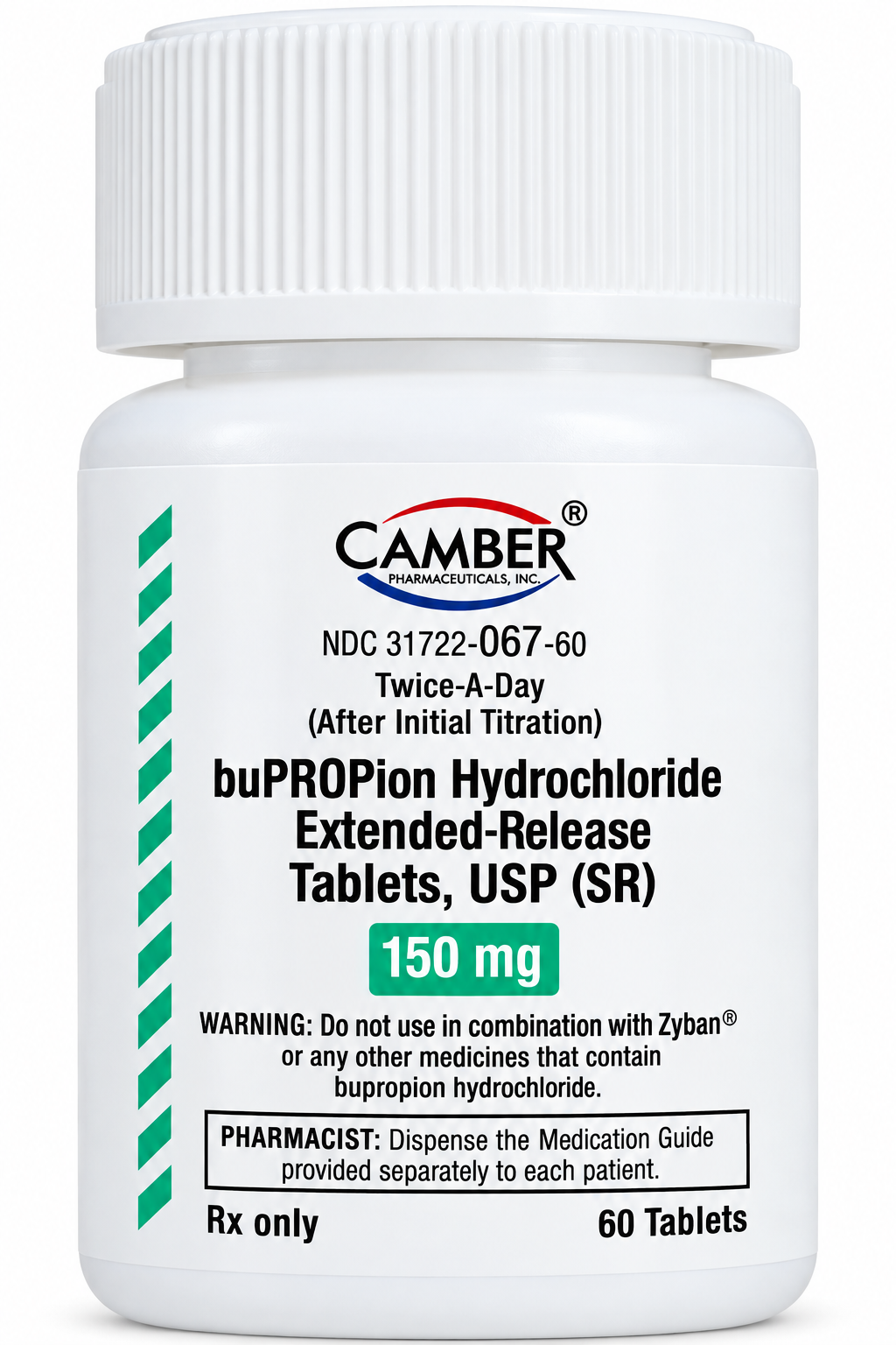 (Wellbutrin SR) Bupropion SR 150mg-#60 tablets (NDC# 31722-067-60 LOT#A253716)