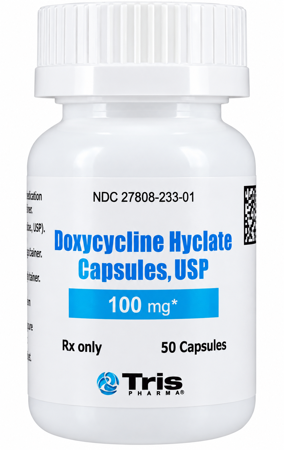 (Doxy) Doxycycline Hyclate 100mg capsules-#50 (NDC#: 27808-233-01 LOT#E26020815)