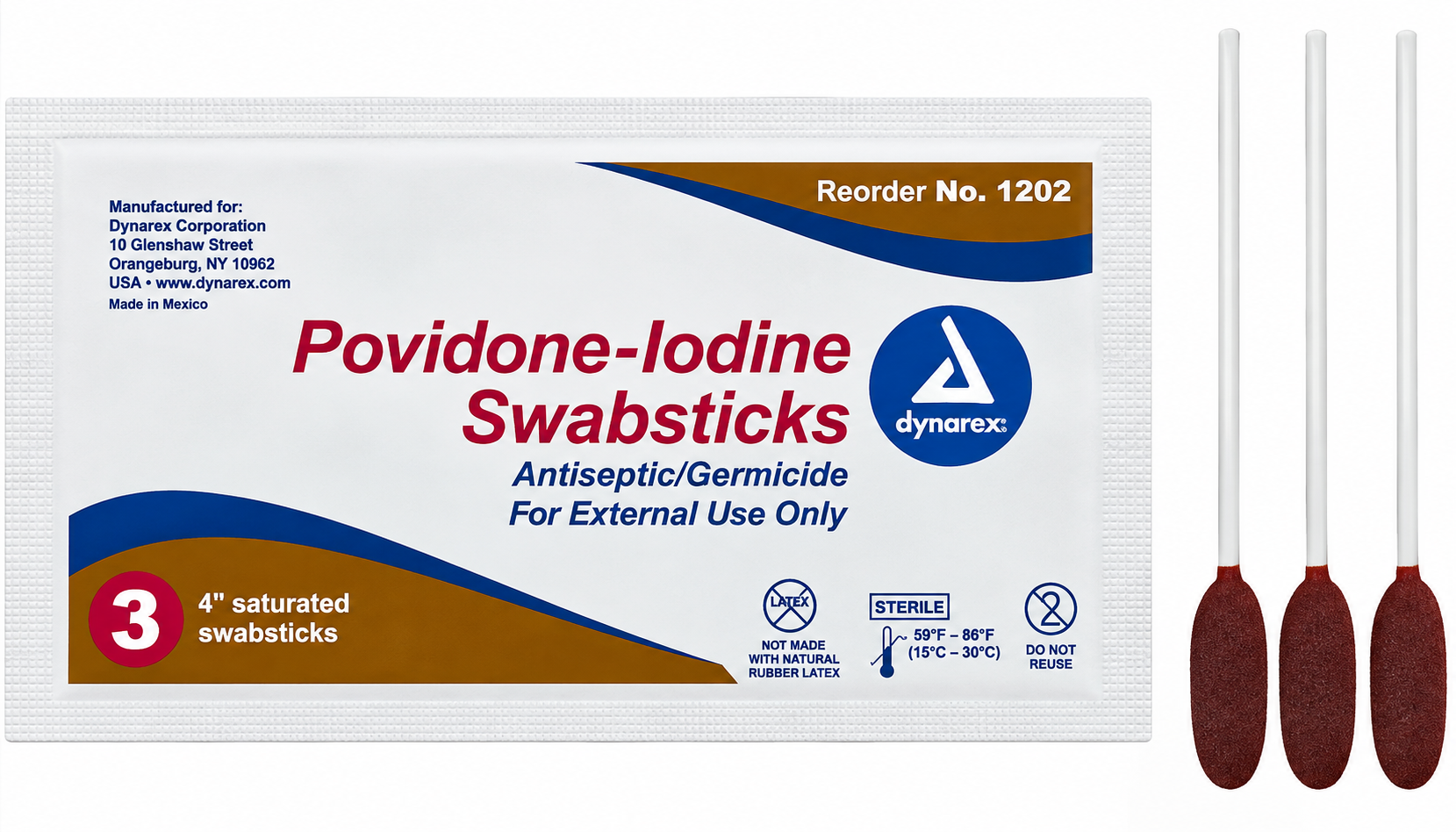 Povidone-Iodine-Impregnated Swabstick 10%- #3 per packet