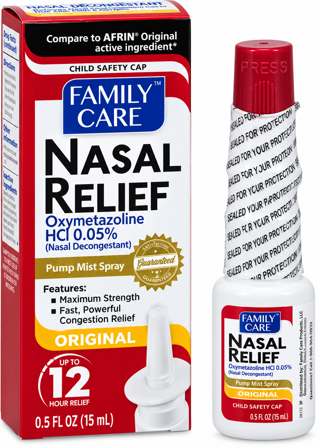 (Afrin Equivalent) Oxymetazoline HCl Nasal Spray 0.05%-1/2 fluid ounces (15mL) bottle (LOT#ZD250627)