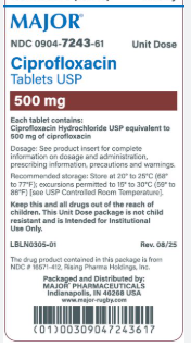 (Cipro) Ciprofloxacin 500mg Tablets-Blister Pack-#10 tablets (NDC#0904-7243-61 LOT#N02529))